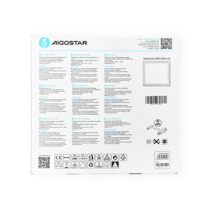 Aigostar - Panneau encastrable LED/40W/230V 6500K 60x60cm blanc