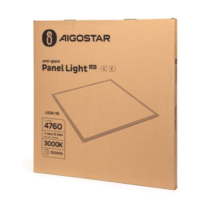 Aigostar - Pannello LED a montaggio superficiale 28W 230V 3000K 59,5x59,5 cm