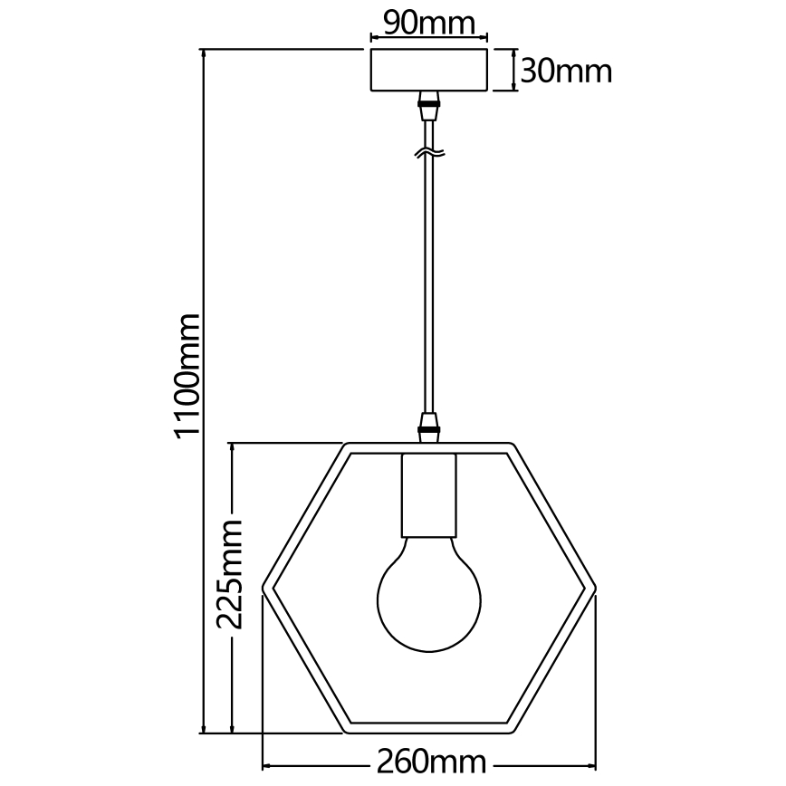 Aigostar - Pendelleuchte mit Kabel 1xE27/60W/230V beige