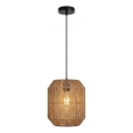 Aigostar - Pendelleuchte mit Kabel 1xE27/60W/230V beige Ø 23 cm