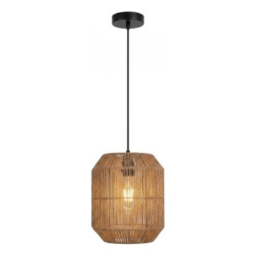 Aigostar - Pendelleuchte mit Kabel 1xE27/60W/230V beige Ø 23 cm