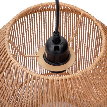 Aigostar - Pendelleuchte mit Kabel 1xE27/60W/230V beige Ø 23 cm