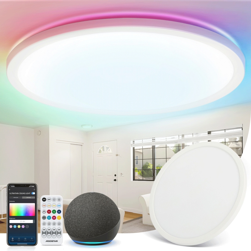 Aigostar - Plafonier RGBW à intensité variable MESH LED/36W/230V 3000-6500K blanc + Télécommande