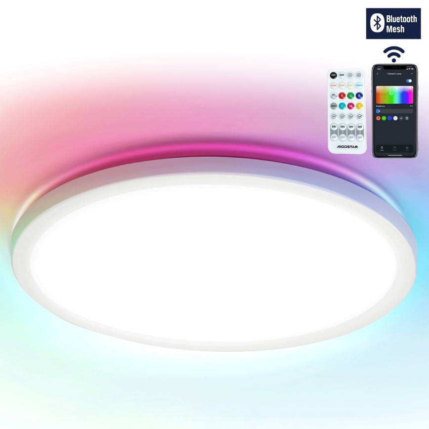 Aigostar - Plafonier RGBW à intensité variable MESH LED/36W/230V 3000-6500K blanc + Télécommande
