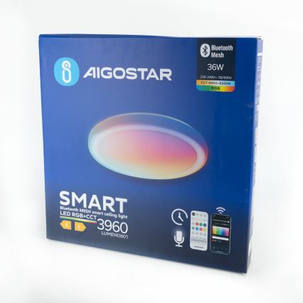 Aigostar - Plafonier RGBW à intensité variable MESH LED/36W/230V 3000-6500K + Télécommande