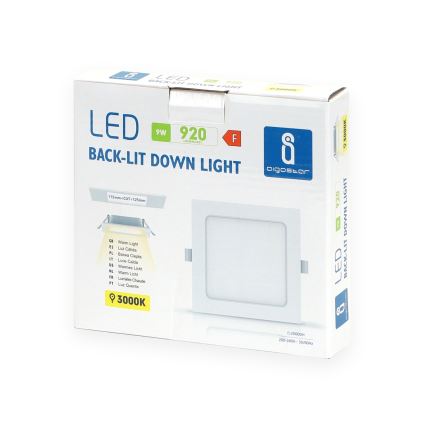 Aigostar - Plafoniera a LED da incasso 9W/230V 3000K 14,5x14,5 cm bianca