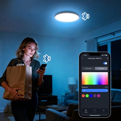 Aigostar - Plafoniera dimmerabile LED RGBW MESH LED/24W/230V 3000-6500K nera + telecomando