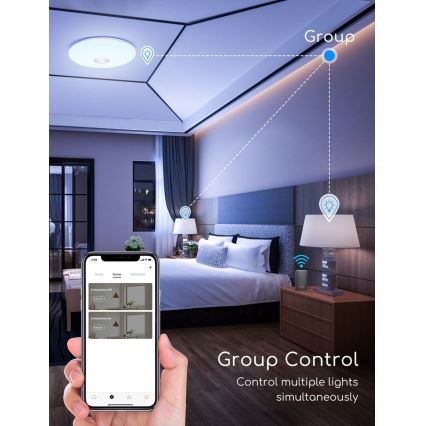 Aigostar - Plafoniera dimmerabile RGBW 18W/230V diametro 34 cm Wi-Fi