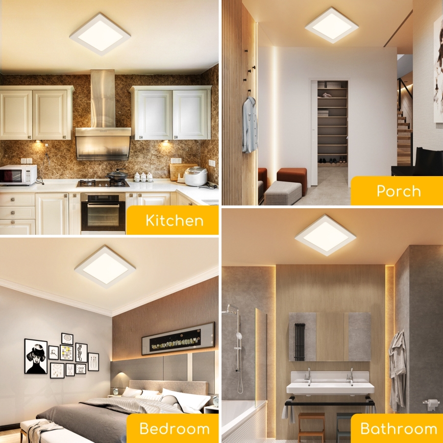 Aigostar - Plafoniera LED a montaggio superficiale LED/9W/230V 3000K 12,2x12,2 cm bianca