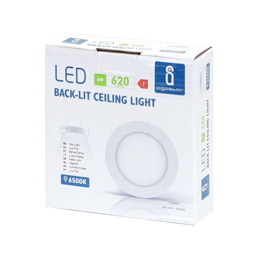 Aigostar - Plafoniera LED da soffitto a montaggio superficiale LED/6W/230V Ø 12,3 cm 6500K bianco