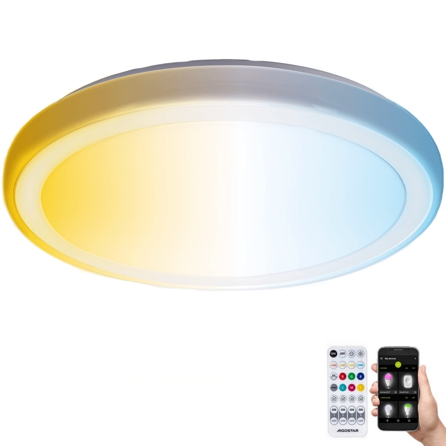 Aigostar - Plafoniera LED dimmerabile da bagno MESH Smart LED/24W/230V 3000-6500K IP44 + telecomando