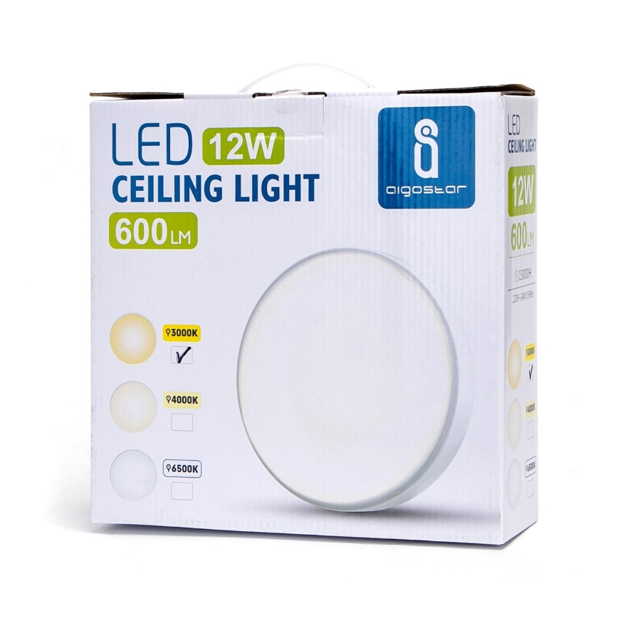 Aigostar - Plafoniera LED LED/12W/230V 3000K bianco d. 23cm