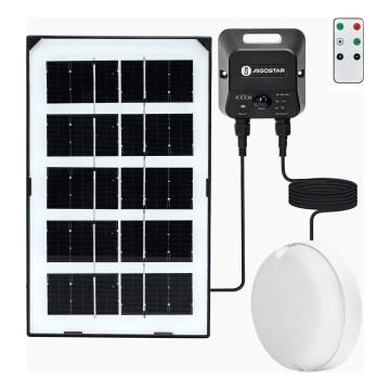 Aigostar - Plafoniera solare a LED con sensore LED/35W/3,7V 3000 mAh IP65 + telecomando