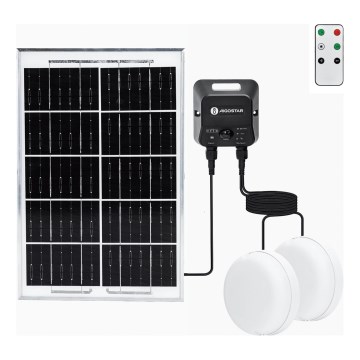Aigostar - Plafoniera solare LED con sensore 2xLED/35W/3,7V 6000 mAh IP65 + telecomando