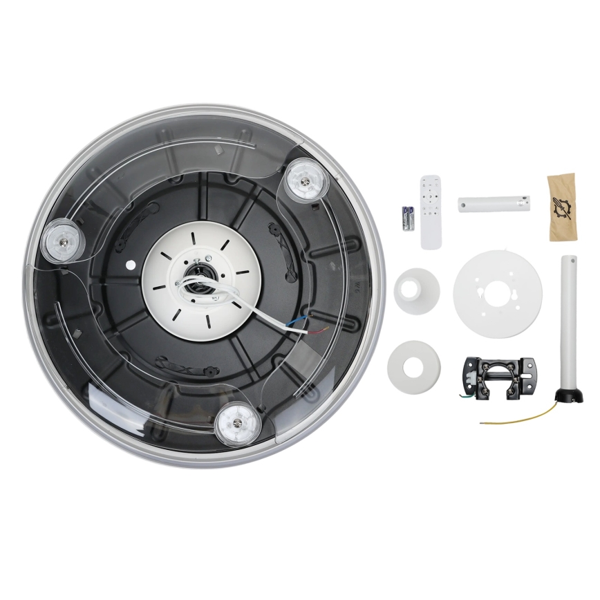 Aigostar - Plafonnier à intensité variable avec ventilateur MESH LED/50W/230V 2700-6500K noir + Télécommande