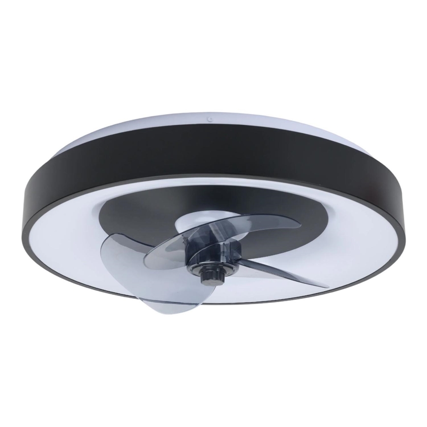 Aigostar - Plafonnier à intensité variable avec ventilateur MESH LED/40W/230V 2700-6500K noir + Télécommande