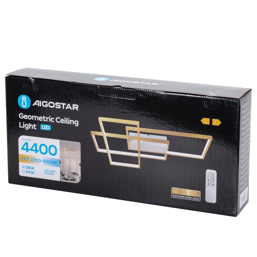 Aigostar - Plafonnier à intensité variable LED/38W/230V 2700-6500K + Télécommande