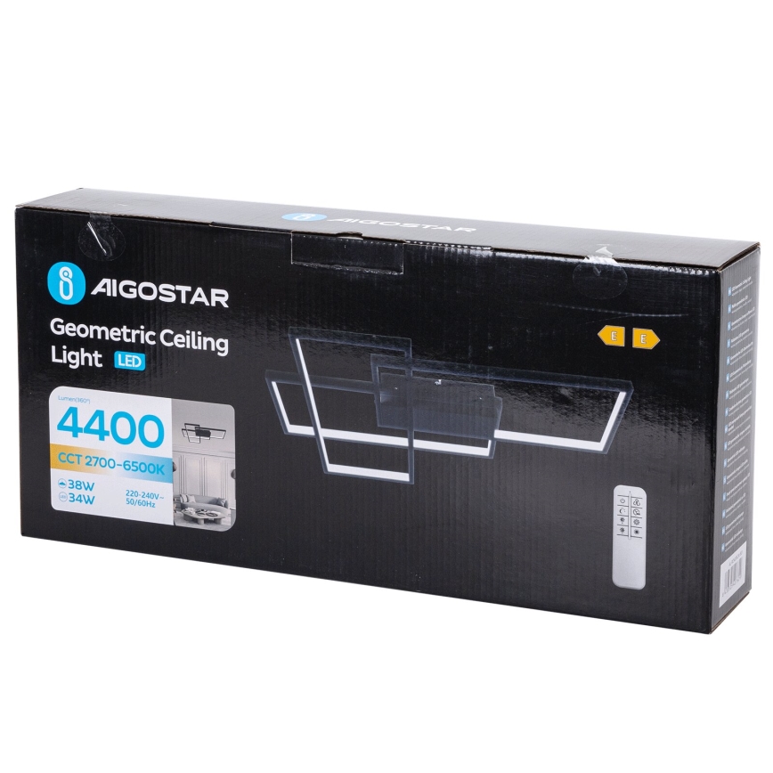 Aigostar - Plafonnier à intensité variable LED/38W/230V 2700-6500K + Télécommande