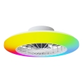 Aigostar - Plafonnier à intensité variable RGBW avec ventilateur LED/40W/230V 2700-6500K d. 48,5 cm blanc + Télécommande