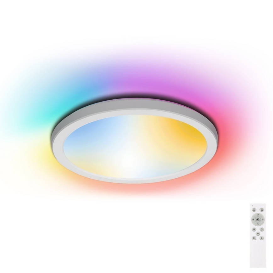 Aigostar - Plafonnier RGBW à intensité variable salle de bain LED/18W/230V 3000-6500K d. 30 cm IP44 + Télécommande