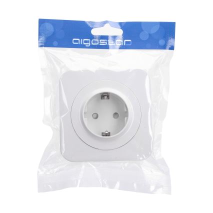 Aigostar - Presa da parete con placca SCHUKO 250V bianca