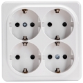 Aigostar - Presa da parete domestica quadrupla SCHUKO 250V bianca