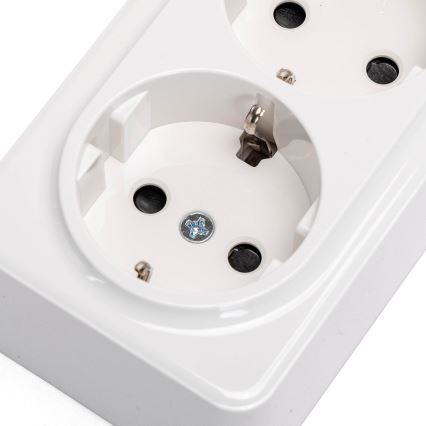 Aigostar - Presa da parete domestica tripla SCHUKO 250V bianca