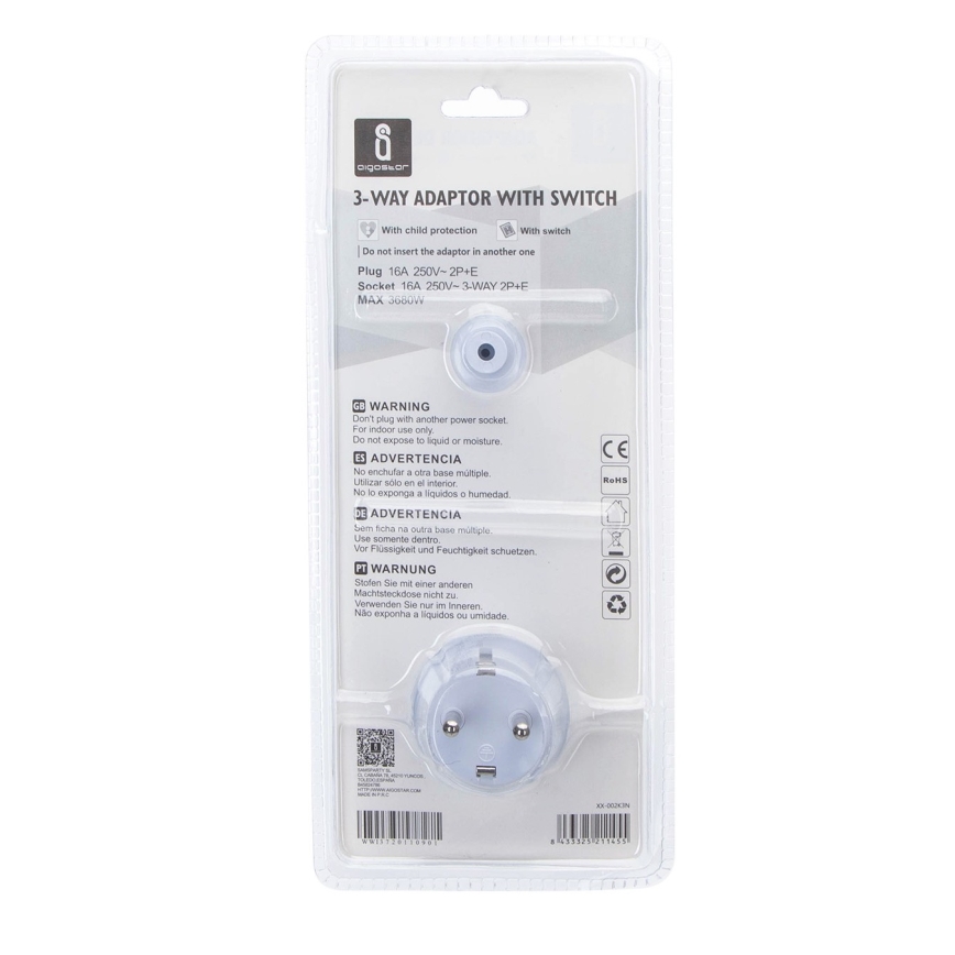 Aigostar - Presa di distribuzione con interruttore 3x16A/230V