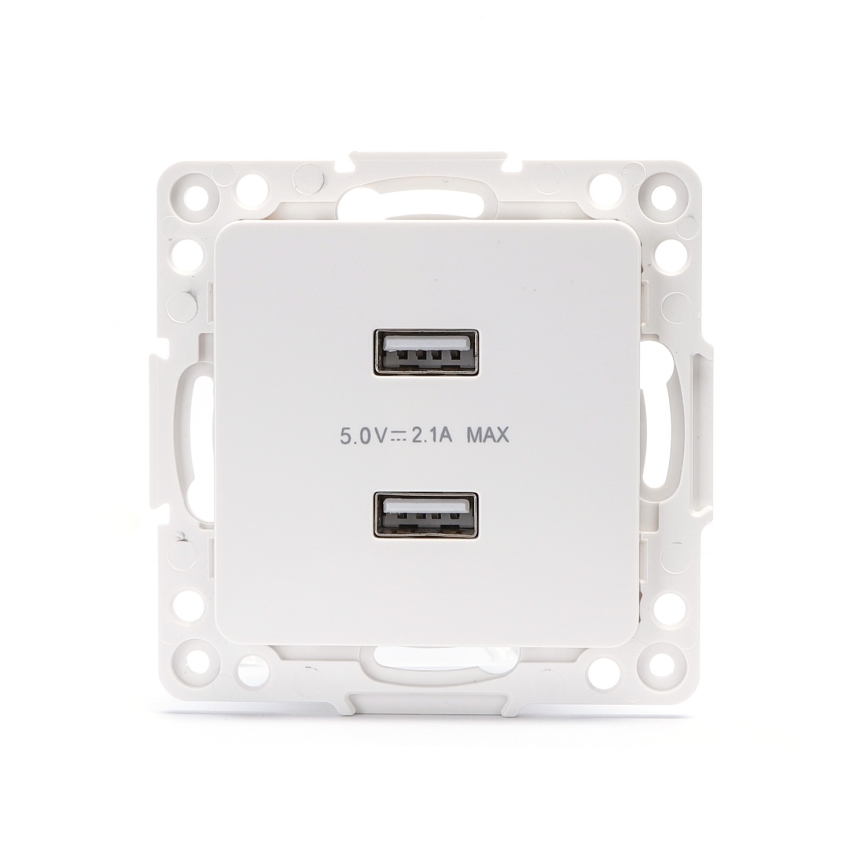 Aigostar - Presa di ricarica USB senza cornice 2x USB-A bianca