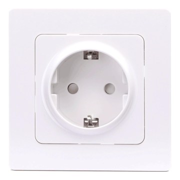 Aigostar - Prise murale domestique avec cadre SCHUKO 250V blanche