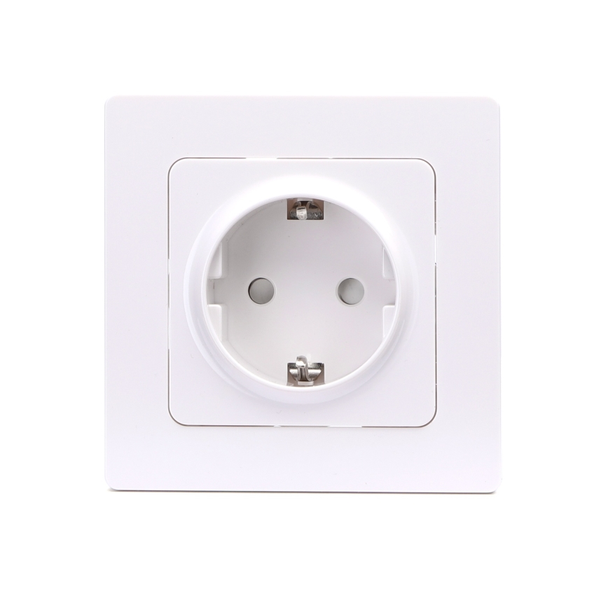 Aigostar - Prise murale domestique avec cadre SCHUKO 250V blanche