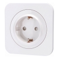 Aigostar - Prise murale SCHUKO 250 V/16 A avec cadre, blanche