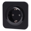 Aigostar - Prise murale SCHUKO 250 V/16 A avec cadre, noire
