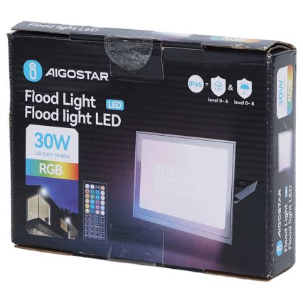 Aigostar - Proiettore LED RGB dimmerabile LED/30W/230V IP65 + telecomando