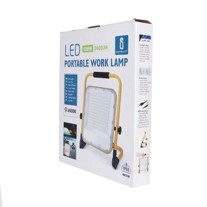 Aigostar - Proiettore ricaricabile dimmerabile LED/100W/5V 6500K IP65