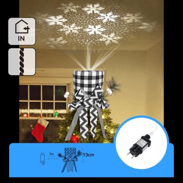 Aigostar - projecteur LED de Noël à flocons de neige LED/5W/230V blanc froid noir/blanc