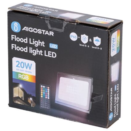 Aigostar - Projecteur LED RGB 10W/230V IP65 + télécommande