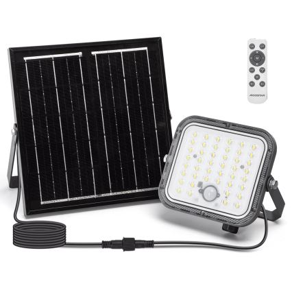 Aigostar - Projecteur solaire à intensité variable avec détecteur LED/80W/3,4V 6500K IP66 + Télécommande