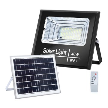 Aigostar - Projecteur solaire à intensité variable LED/40W/3,2V IP67 + télécommande
