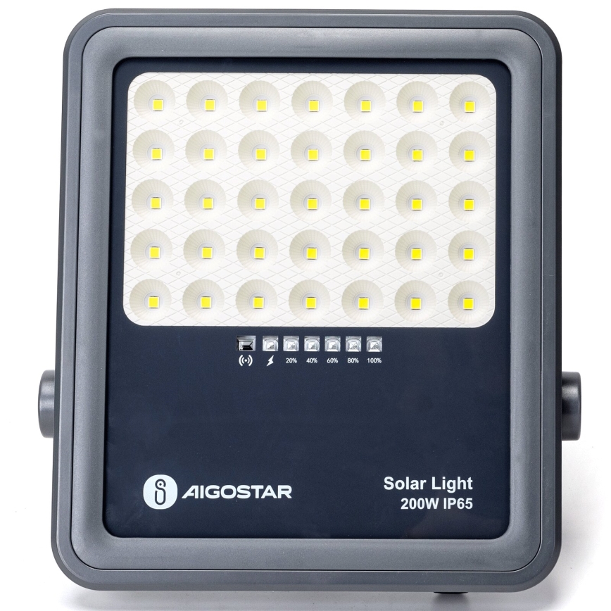 Aigostar - Projecteur solaire LED dimmable LED/200W/3,4V IP65 15000 mAh + télécommande
