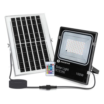 Aigostar - Projecteur solaire RGB à intensité variable LED/100W/3,2V IP66 + Télécommande