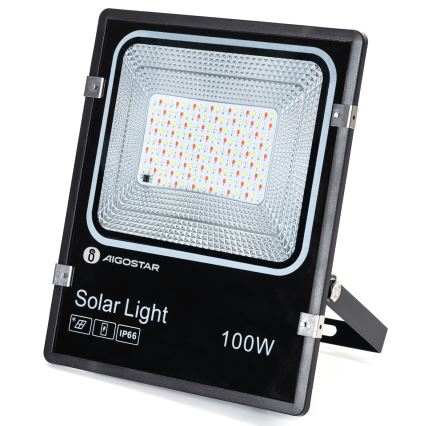 Aigostar - Projecteur solaire RGB à intensité variable LED/100W/3,2V IP66 + Télécommande