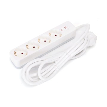 Aigostar - Prolunga con interruttore 4Z Tipo F 3m bianco