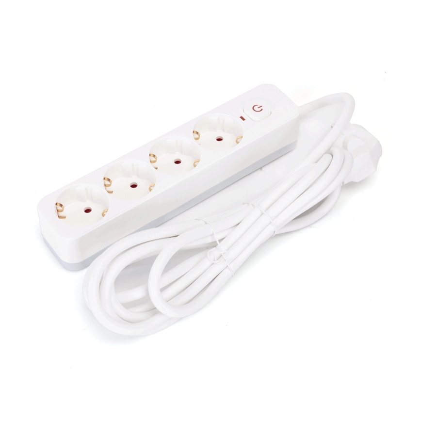 Aigostar - Prolunga con interruttore 4Z Tipo F 3m bianco