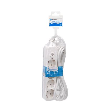 Aigostar - Prolunga con interruttore 4Z Tipo F 3m bianco