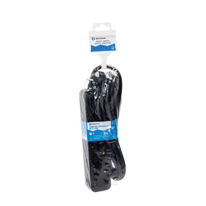 Aigostar - Prolunga con interruttore 4Z Tipo F 3m nero