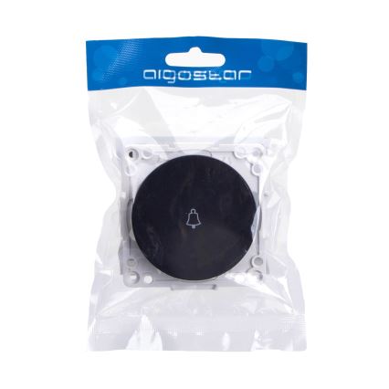Aigostar - Pulsante per campanello singolo senza cornice, nero