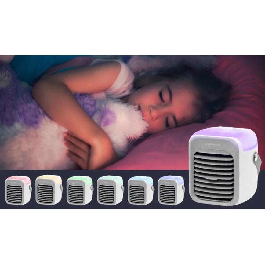 Aigostar - Raffreddatore d'aria portatile 8W/5V bianco