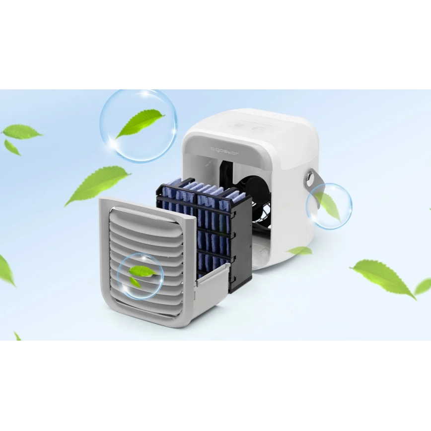 Aigostar - Raffreddatore d'aria portatile 8W/5V bianco