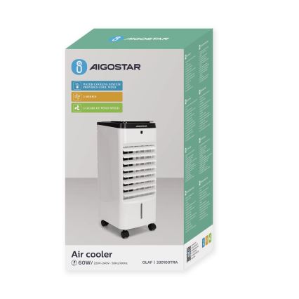 Aigostar - Raffrescatore d'aria 60W/230V bianco/nero + telecomando